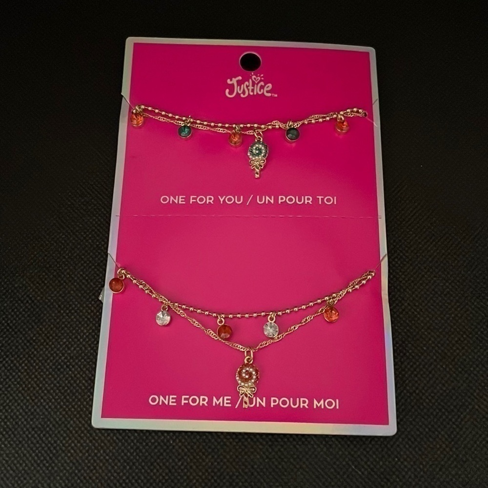 Justice Christmas Friendship Necklace Set
